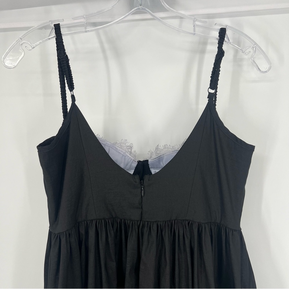 For Love & Lemons Doris Black Sweetheart Neckline Lace Formal Midi Dress Medium - Picture 11 of 15